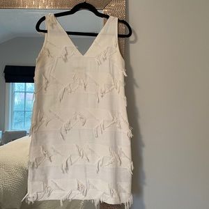 Anthropologie Maeve White Fringe Sleeveless Dress Size 2